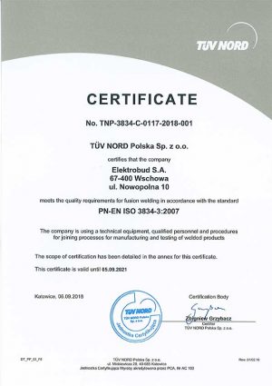 Certificate No. TNP-3834-C-0117-2018-001